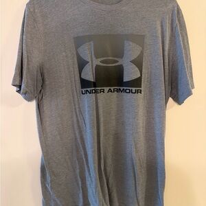 Under Armour Men's Heather Gray Logo Short Sleeve Tee
